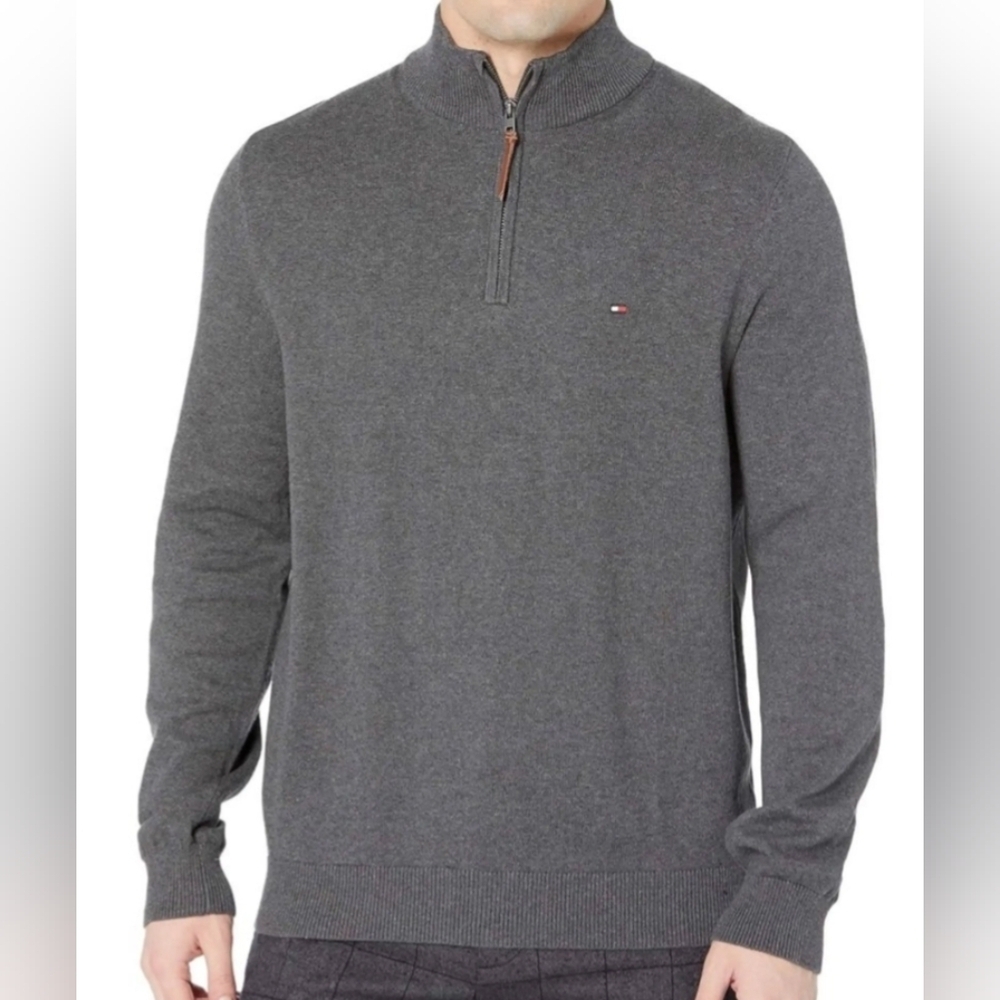 Tommy Hilfiger Men's Quarter Zip Sweater Size M Pre-owned Excellent